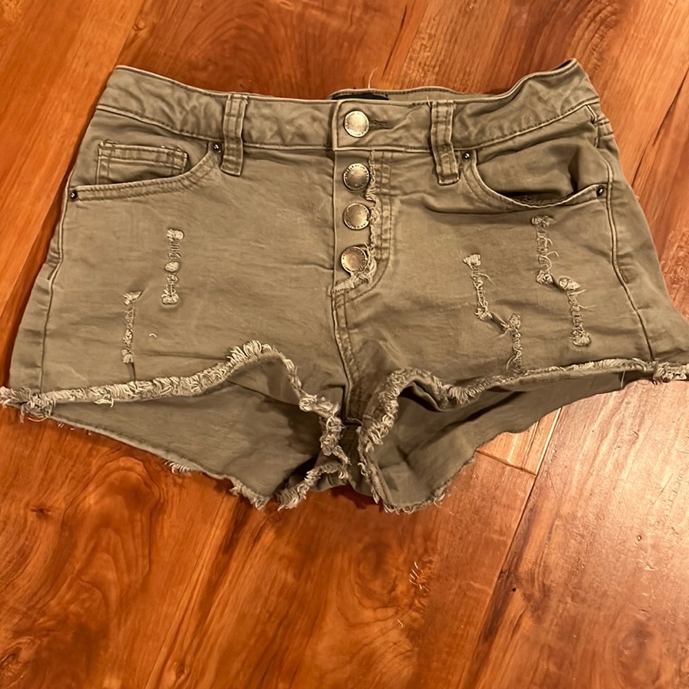 Olive color short shorts